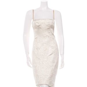 Dolce & Gabbana Jacquard Dress Cream & Gold Metallic